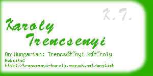 karoly trencsenyi business card